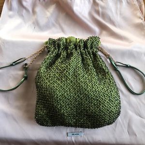 Satin and Beaded Prada Sack evening bag